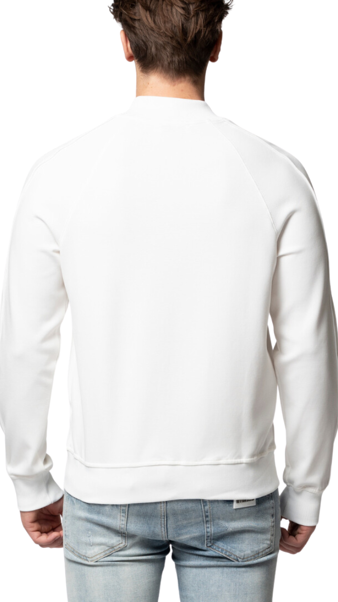 MB ESSENTIAL PIQUE WHITE BASEBALL JACKET | WHITE