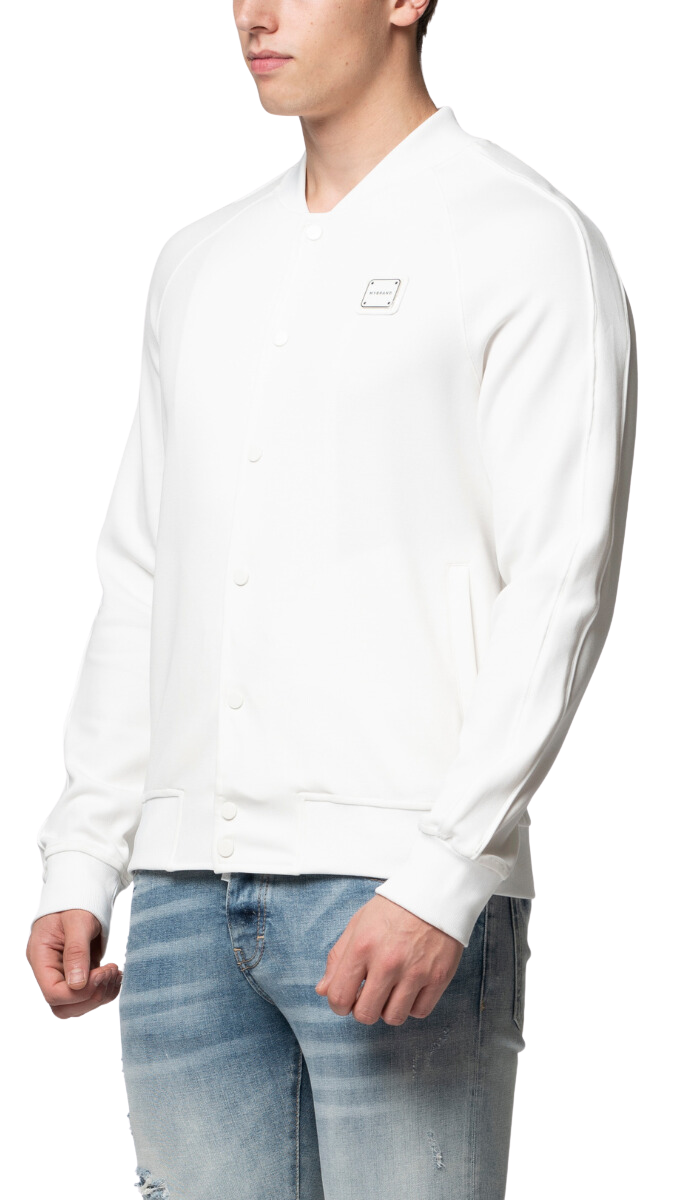 MB ESSENTIAL PIQUE WHITE BASEBALL JACKET | WHITE