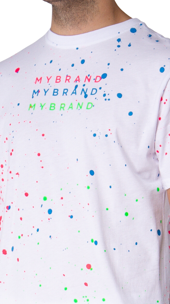 Neon Paint Splash MB Tshirt White | WHITE