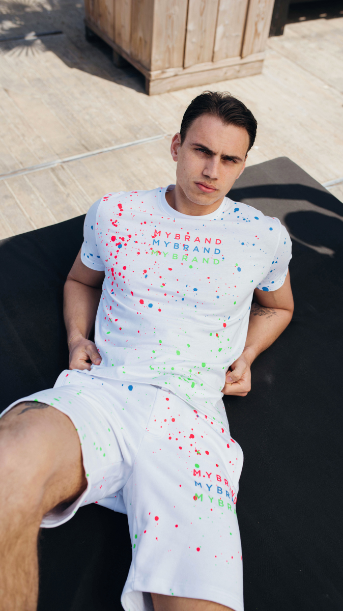 Neon Paint Splash MB Tshirt White | WHITE