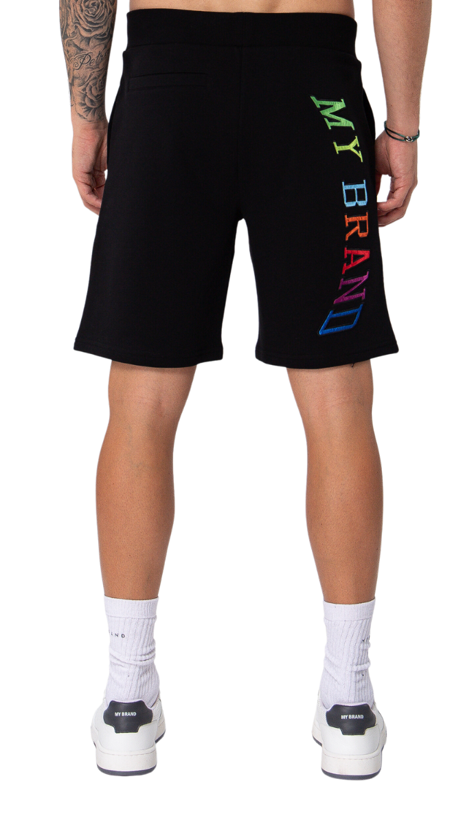 MY BRAND RAINBOW COLLEGE SHORTS | BLACK