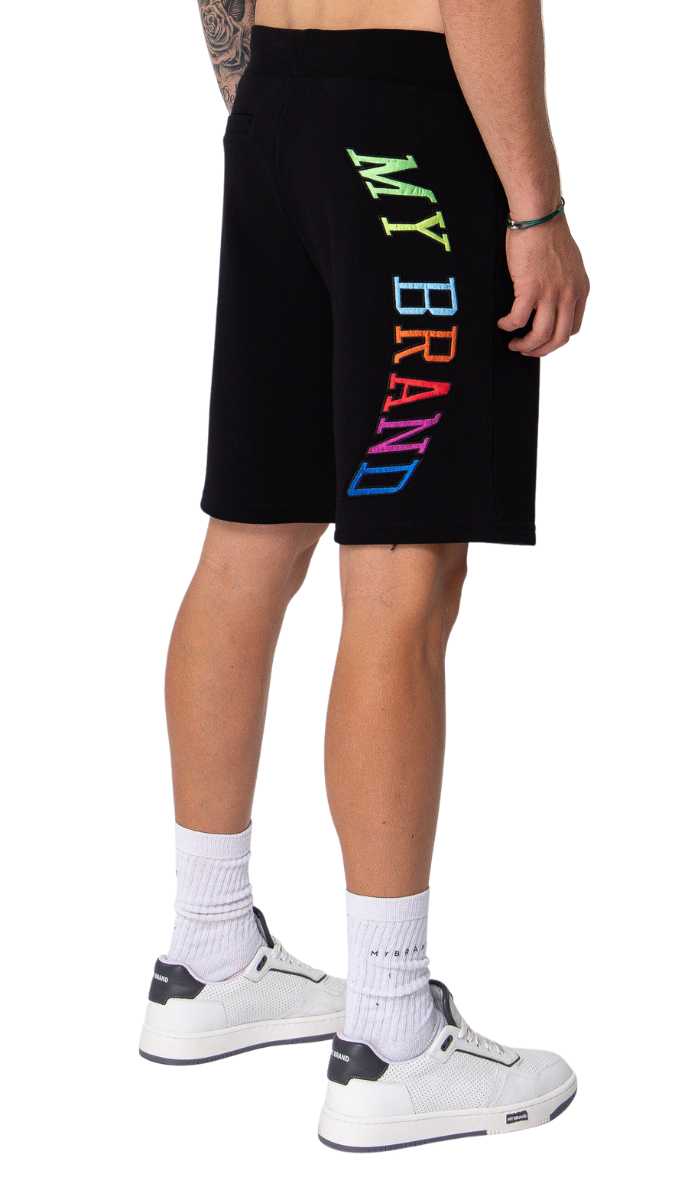 MY BRAND RAINBOW COLLEGE SHORTS | BLACK