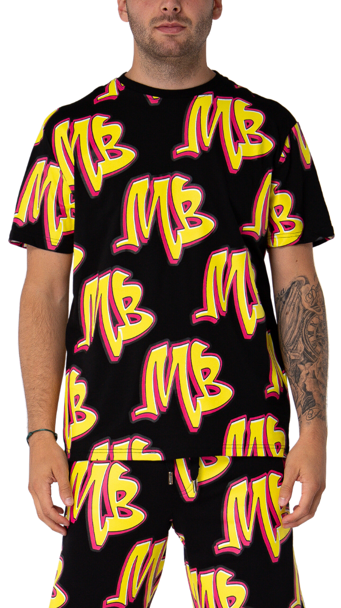 MB Graffiti Allover T-Shirts Black | BLACK