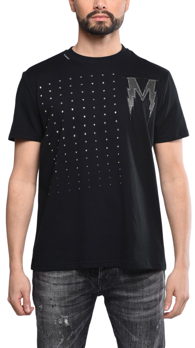 Black T Shirt With Silver | BLACK