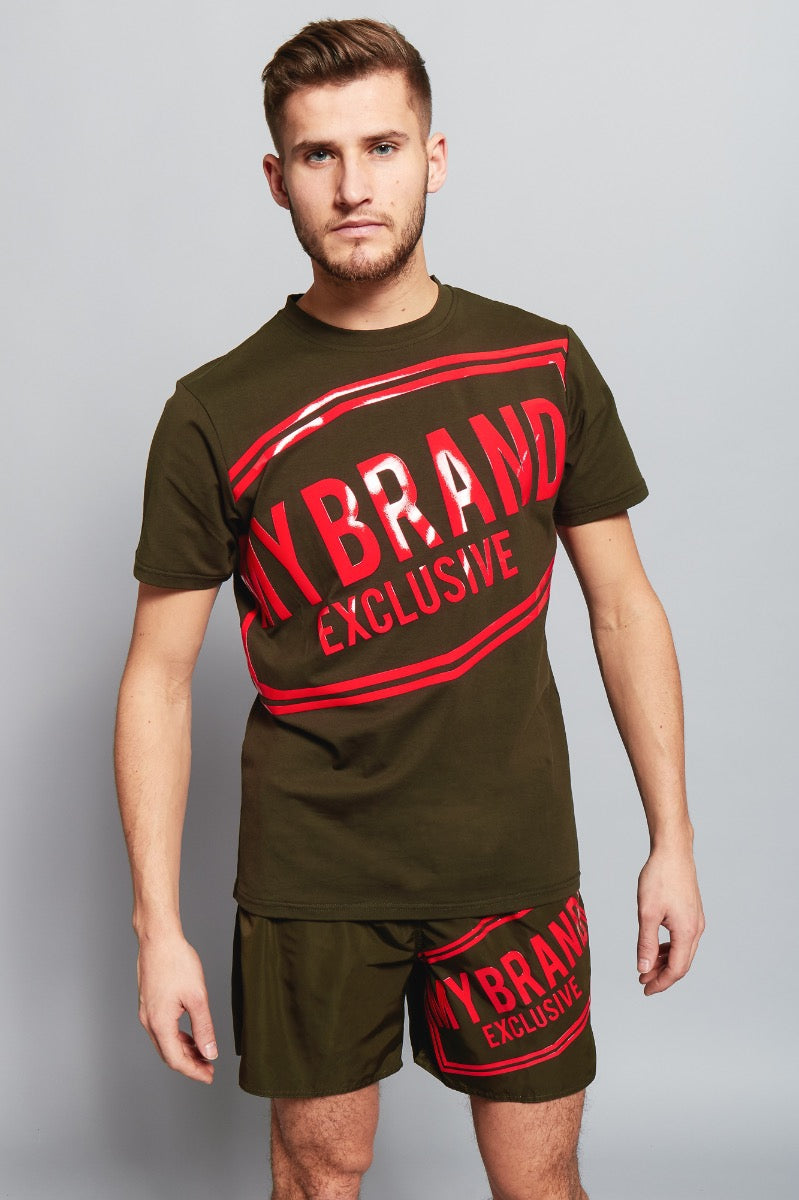 SKEW LOGO T-SHIRT | ARMY