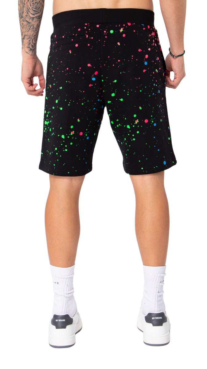 Neon Paint Splash MB Shorts Black | BLACK