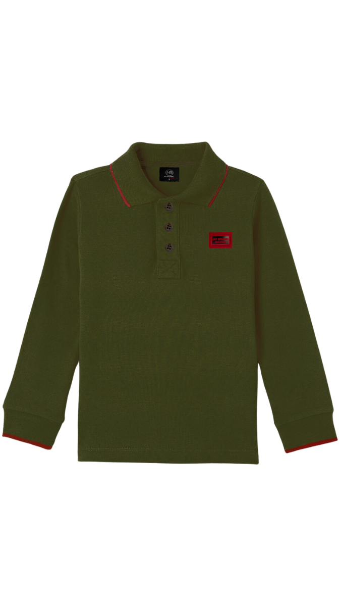 Colorfull Longsleeve Polo Army