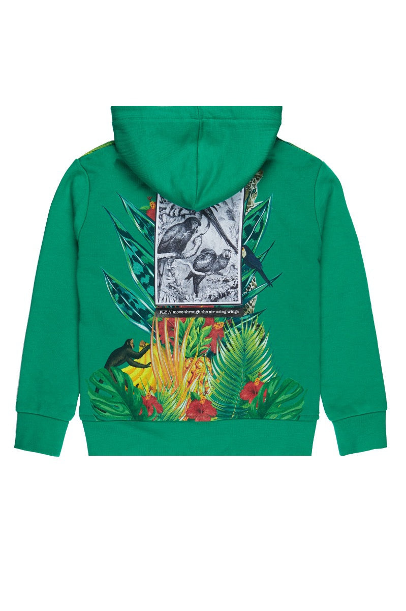 TROPICAL ZIPPER HOODIE | GREEN