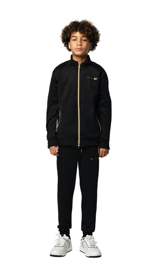 Gold Zipper Tracksuit Jacket | BLACK