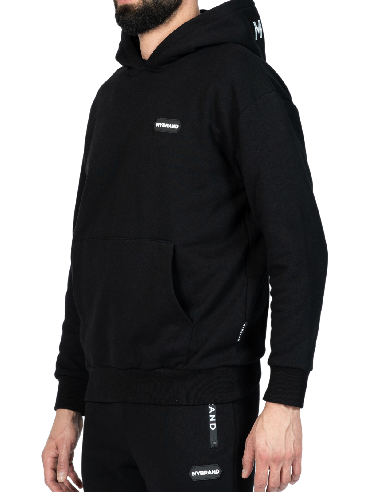 MB HEXAGON PATCH HOODIE BLA | BLACK