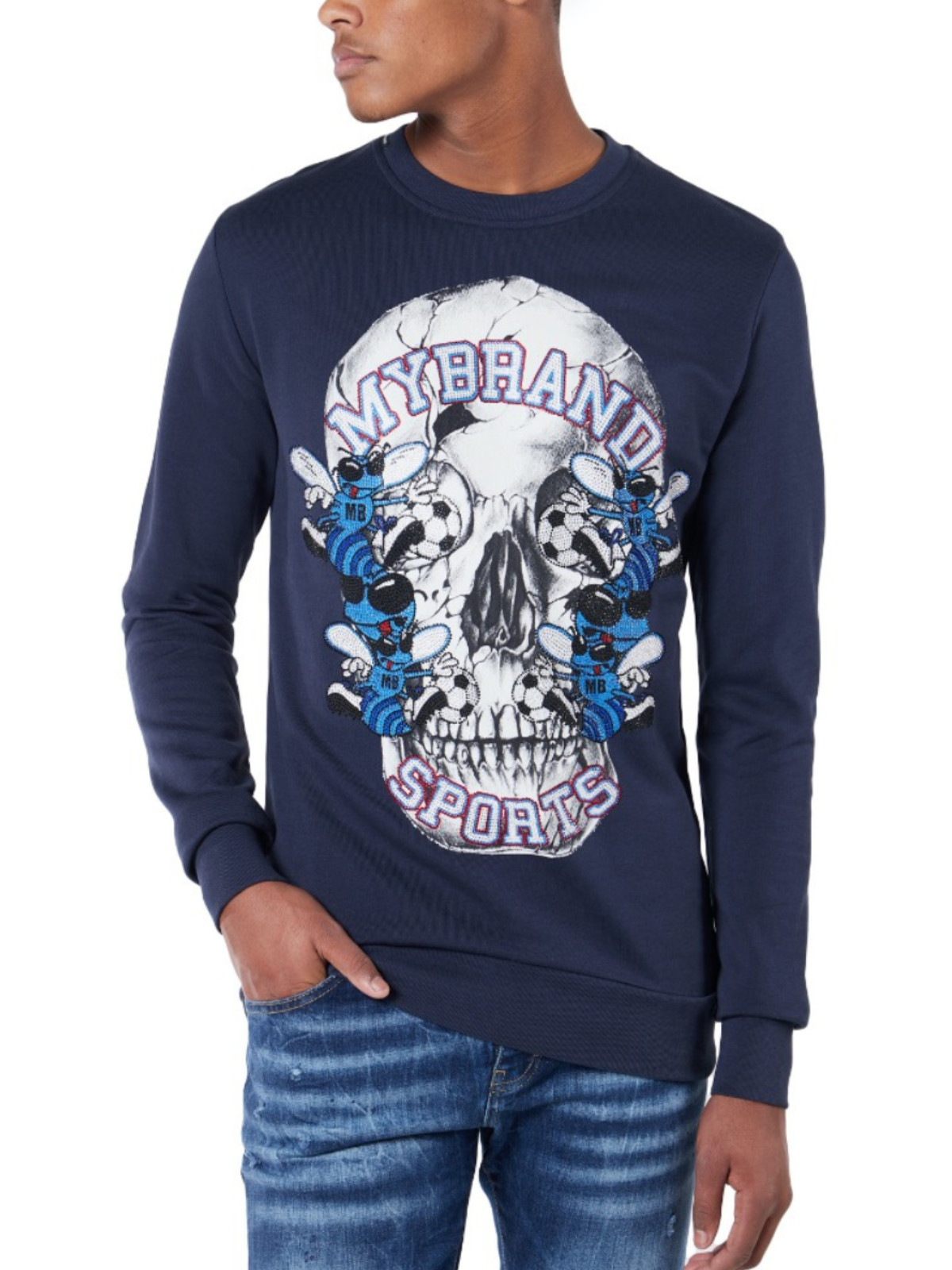 Bee Skull Sweater | NAVY