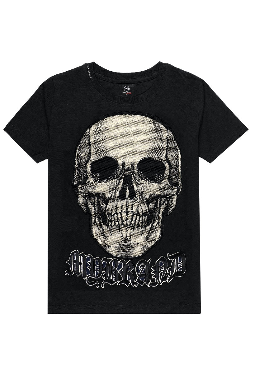 White Skull T-Shirt | BLACK