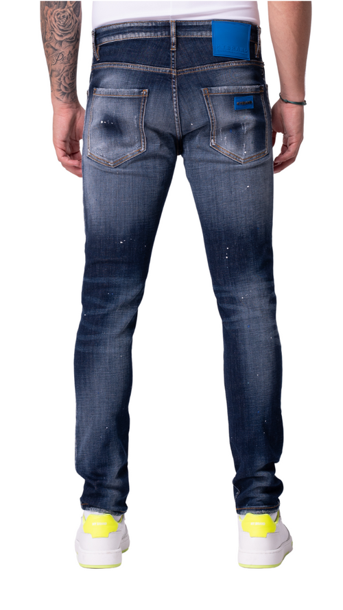 BLUE AND WHITE SPOTTED JEANS, CODE BLUE | DENIM