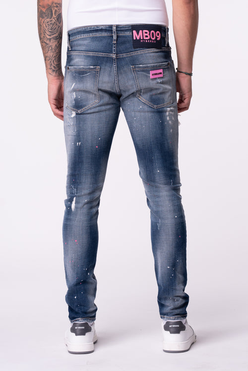 EMBROIDED PINK MB09 | DENIM