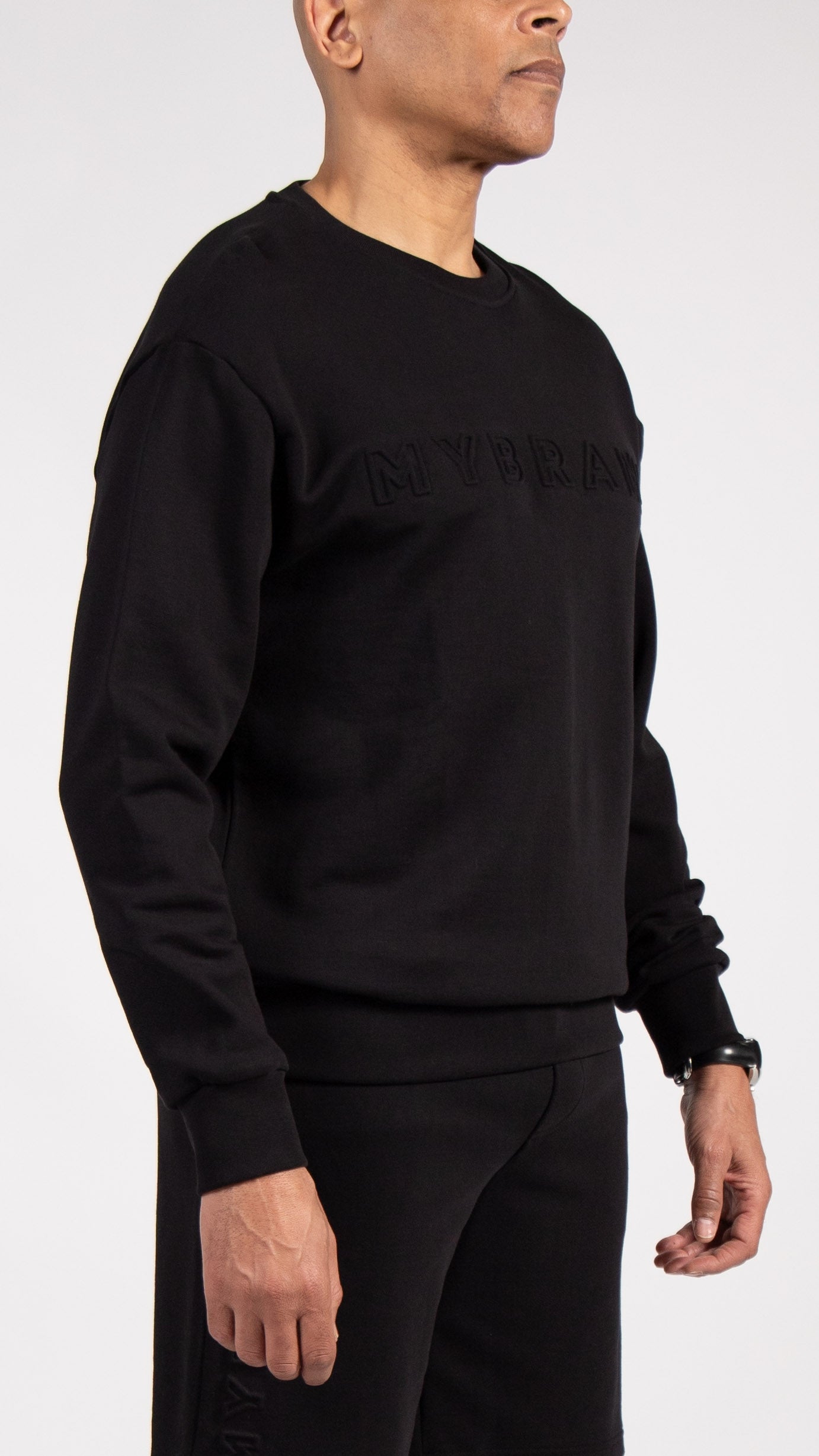 MYBRAND Embosed Statement Sweater Black | BLACK