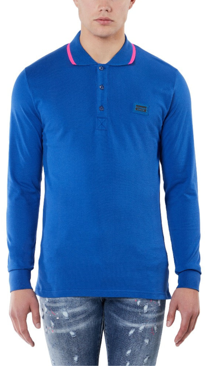 COLOURFULL LONGSLEEVE POLO | KOBALT BLUE