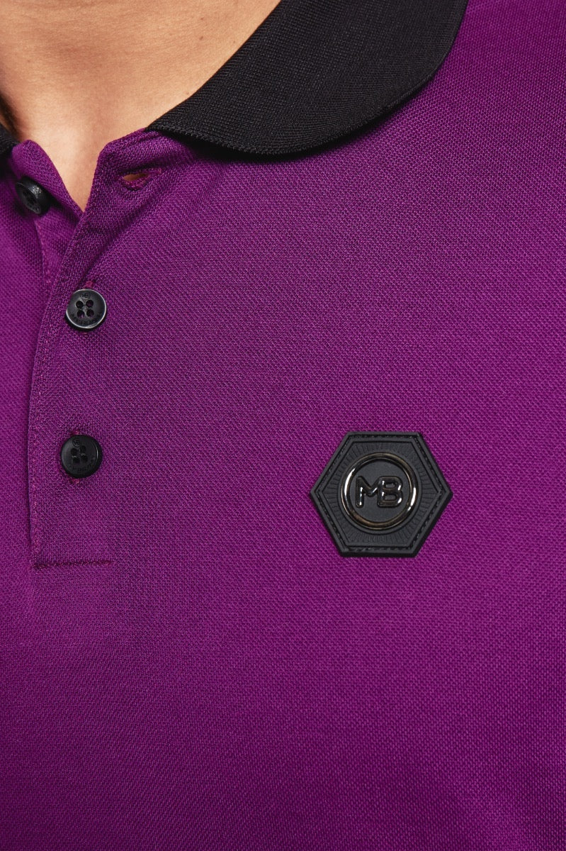 MB Chest Badge Polo Oil green | BURGUNDY